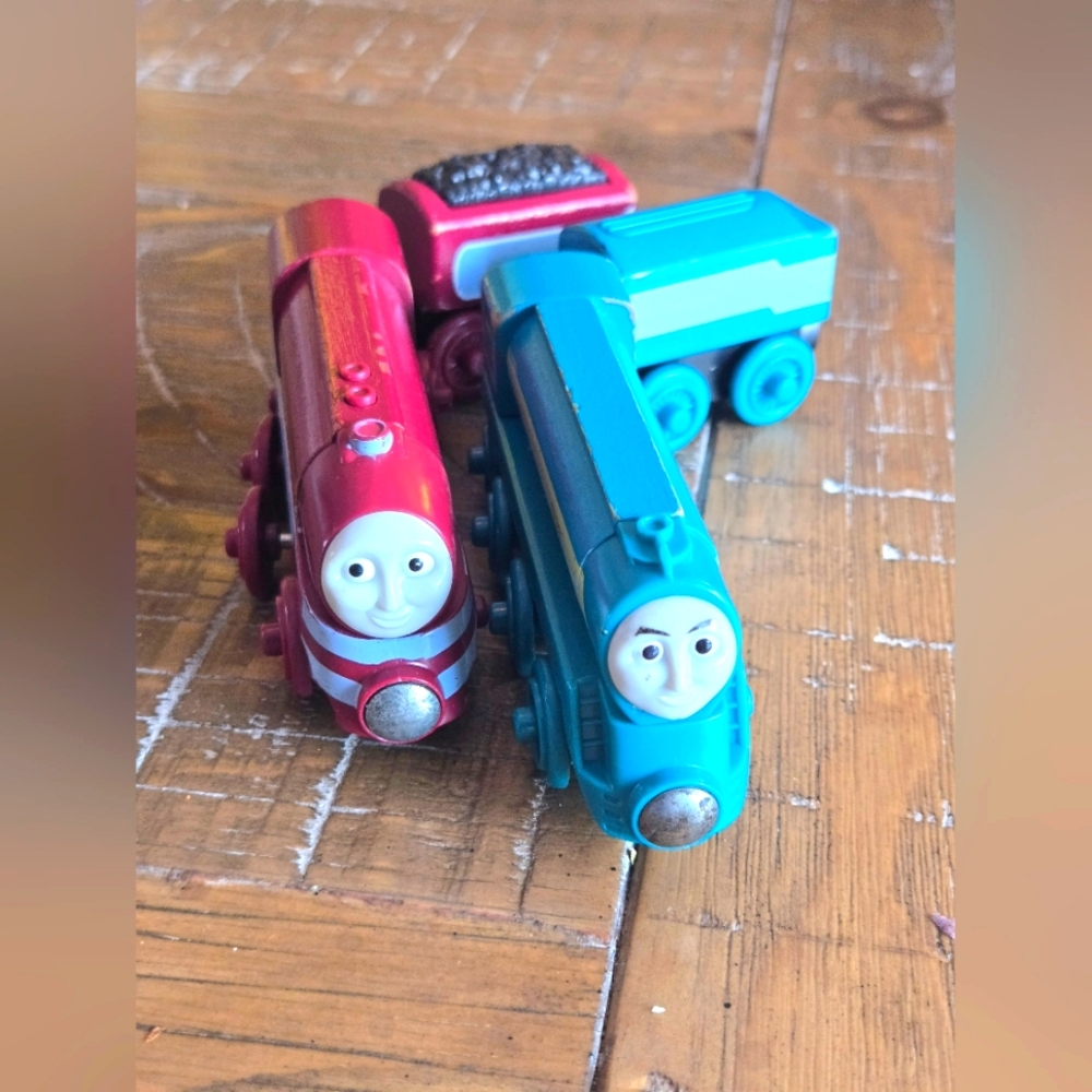 Thomas wooden trains - Connor and Caitlin